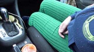 french canadian stepmom touching her stepsons dong in the car in Montreal