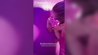 Hubby goes final at the gloryhole after getting 5 creampies