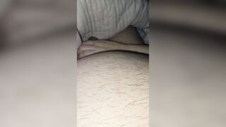Step mommy hand slide beneath blanket and tugjob step son Large jock by mistake