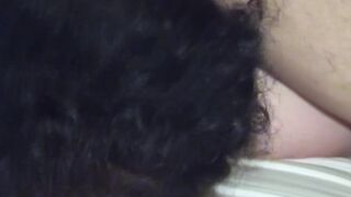 Breasty larger housewife drilled on the daybed with Kim watching