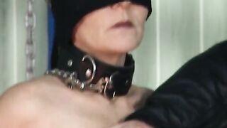 Slender German doxy fastened up and spanked hard