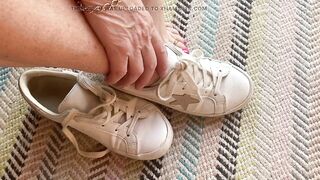 Mrs Older Feets stinky socks come off after a lengthy walk