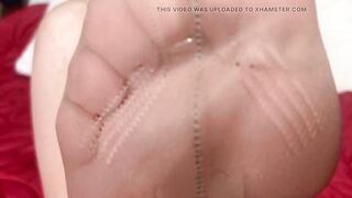 Mrs Aged Feet Shows off her vintage nylons