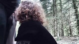 Little bang in the forest with Mr: oral job, doggy position and cum in the throat