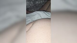 Step mama hand slide underneath step son underclothing and grabs his rod