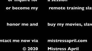 Dominatrix-Bitch Mistresse April uses her rubber sex toy serf