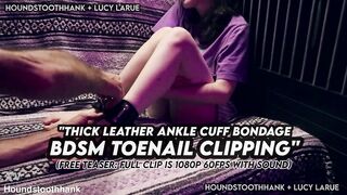 Thick Leather Ankle Cuff Servitude SADOMASOCHISM Toenail Clipping