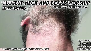 Closeup Neck and Beard Worship From Beneath Him