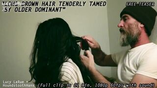 Lengthy Brown Hair Tenderly Tamed by Mature Master