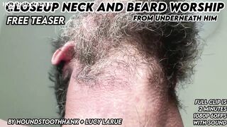 Closeup Neck and Beard Worship From Beneath Him