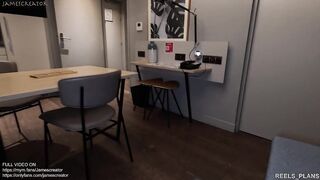 Large booty French hotty cheats on her boyfriend, caught masturbating and screwed by her roommate