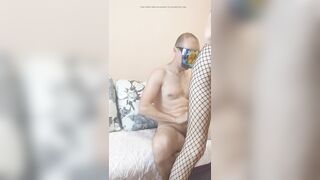 Filming porn with my wife in a fishnet bodysuit