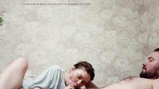 I gulp a mouthful of cum with fun