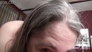 Your Older Shaggy Step-Aunt Grace wakes u up with a Oral (POV)