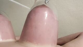 Pumping up my biggest breasts once more, until they're engorged, purple and sore!