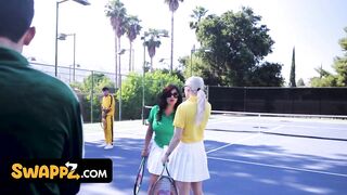 Tennis Game with Floozy Stepmoms Leads to Foursome Orgy Fuckfest - Kenzie Taylo...