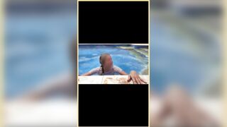 Wifey moist shirt in the pool with consummate braless bazookas