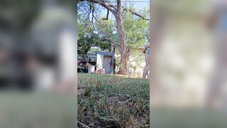 P1SSQUEEN gets her pool pad willing for the season and piddles in her white pants and yard crocs