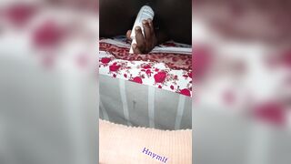 Concupiscent wife bangs herself with a massive object