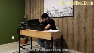 I hire a bitch during the time that my wife works and we end up having a trio out of a fucking-rubber