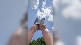 I walk around out of pants in places