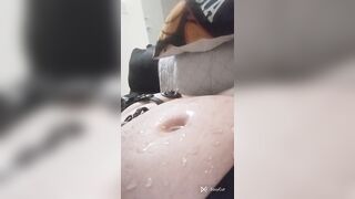 Playing with ice until it melts