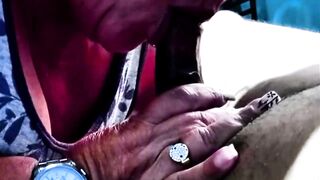 Older granny with glasses deepthroat