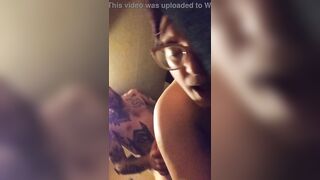 Excited wife bangs and sucks