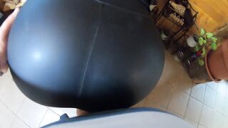 MilfyCalla- A Lot Of Cum On my ebony down jacket and ebony leather leggings 216