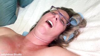 granny butt stretched by a large ebony ramrod