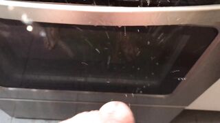 Pissing all over my kitchen stove and floor