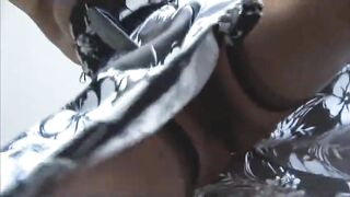 Large boobs aged playgirl stands above u to give a worthwhile upskirt view then removes pants