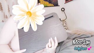 Cute Fat Curly big beautiful woman with large breasts Sits on oil and toys with obese booty and giggles