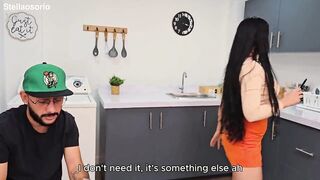 My ex-boyfriend's ally has a giant jock hidden and I tempt him to feel it inside my taut twat.