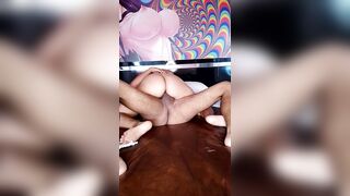 my bbc bull cums in my snatch then screws me in reverse missionary and ejaculation my face and throat