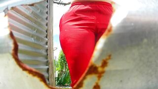 Watching constricted vaginas in an outdoor dressing room