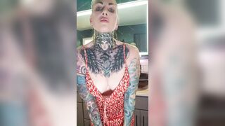 Hawt Tattooed mother I'd like to fuck Striptease in Hose and High Heels