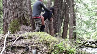 Banging a hawt black cutie in the woods