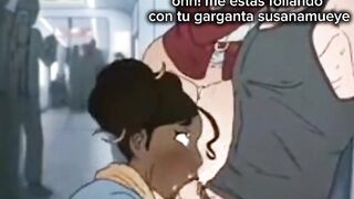 Anime susanamueye has sex in public on the teach with an unknown male and one more cutie (sub.español)