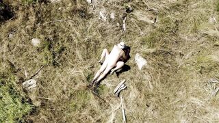 I was sunbathing stripped on the clearing when a drone pilot came and drilled me it was pleasure