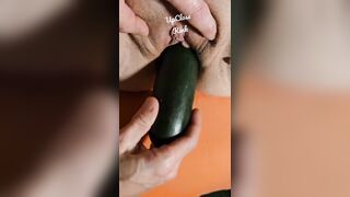 Feeding my hungry vagina a cucumber