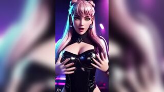 Evelynn's Hot Dance (The Ebony Eyed Peas - Boom Boom Pow) - he-he - CG Dance - AI Generated Uncensored Anime Cosplay Hawt mother I'd like to fuck