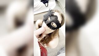 Swedish Hotwife in Mask Gives Soaked BJ