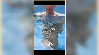 Wifey moist shirt in the pool with ideal braless boobs