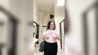 Hot mother I'd like to fuck Flashes Melons in PUBLIC