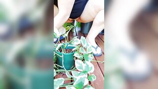 Maturemons, maintaining her plants out of her panties