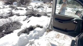 Most good Hardcore Public Anal Creampie in the Snow