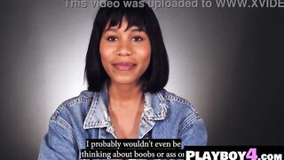 Large booty ebony mother I'd like to fuck excitement masturbation after hawt interview for the Playboy