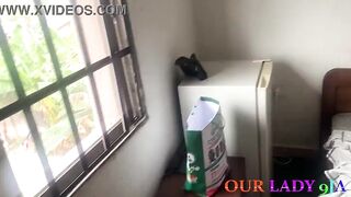 Black Hottie Got Fucked Hardcore by the gateman after eating up that guy hairless snatch