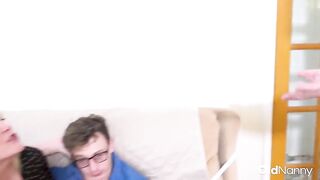 Oldnanny Golden-haired Granny Seduction With 2 Youthful Lads Trio